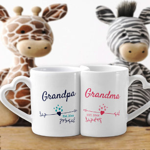 New Grandparents Pink and Blue His and Hers Coffee Mug Set