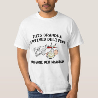 New Grandson T-Shirts Grandpa Survived Delivery