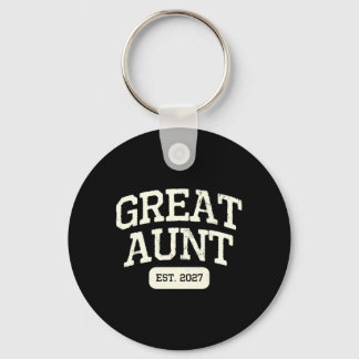 New Great Aunt Est 2027 1st First Time Pregnancy Key Ring