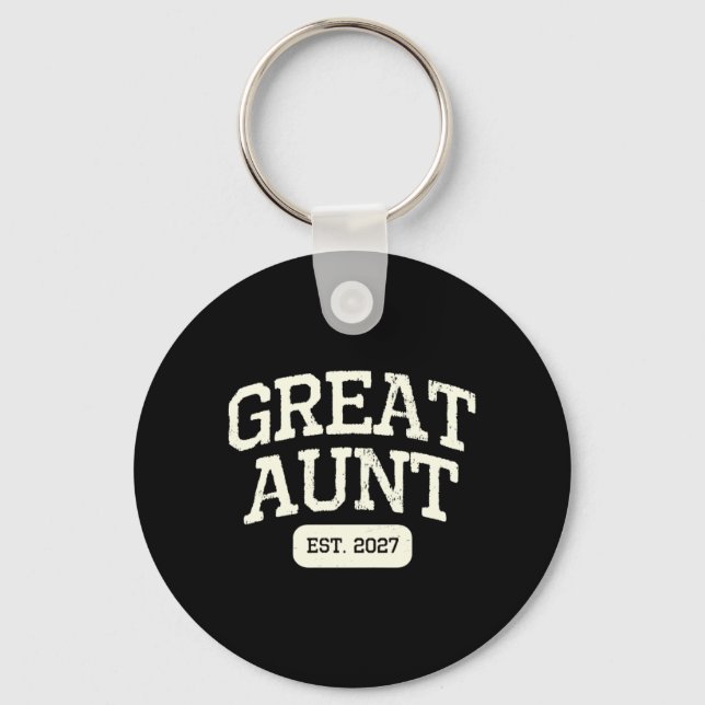 New Great Aunt Est 2027 1st First Time Pregnancy Key Ring (Front)