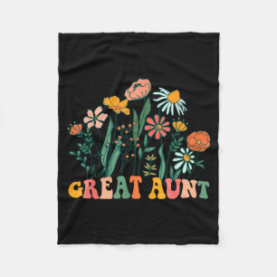 New Great Aunt Wildflower First Birthday & Bab Fleece Blanket