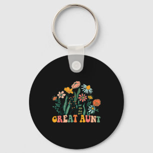 New Great Aunt Wildflower First Birthday & Bab Key Ring