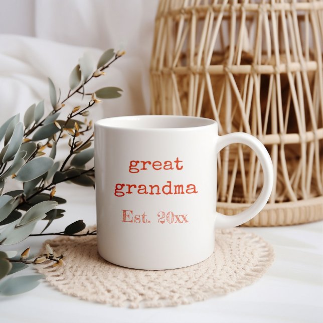 New Great Grandma Baby Birth Stats Coffee Mug (Great Grandma baby birth announcement mug)