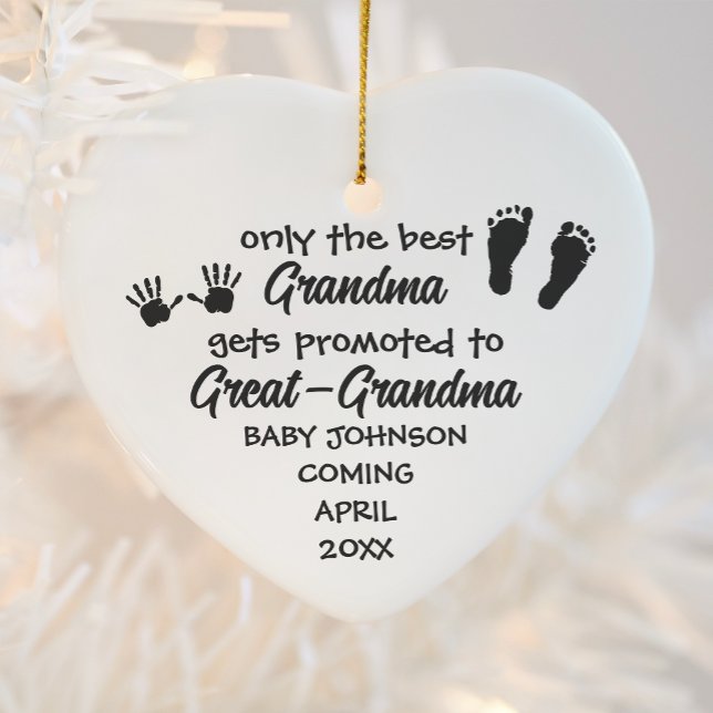 New Great Grandma Custom Gift Keepsake Christmas Ceramic Tree Decoration (Creator Uploaded)