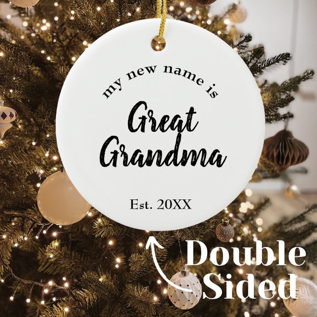 New Great Grandma Pregnancy Announcement Ceramic Tree Decoration (Creator Uploaded)