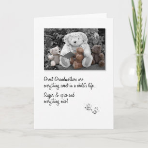 New Great Grandma Teddy Bear Storytime Card