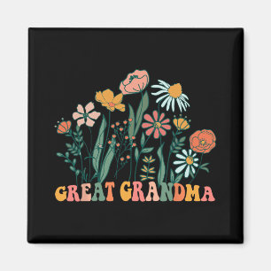 New Great Grandma Wildflower First Birthday &amp;  Magnet