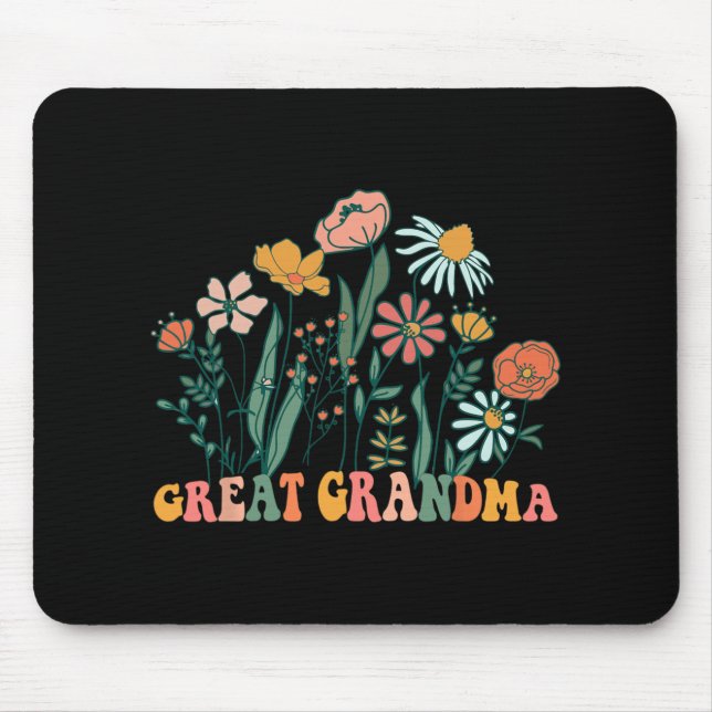 New Great Grandma Wildflower First Birthday &amp;  Mouse Mat (Front)