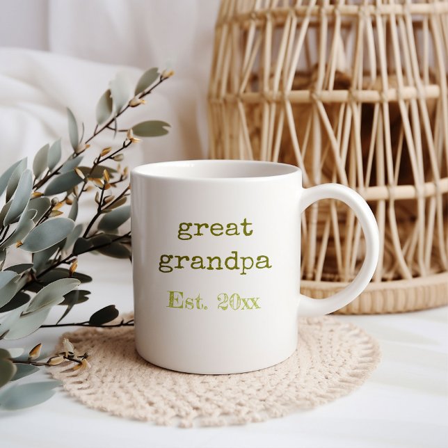New Great Grandpa Baby Birth Stats Coffee Mug (Great Grandpa baby birth announcement mug)