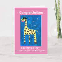 New great great granddaughter giraffe card