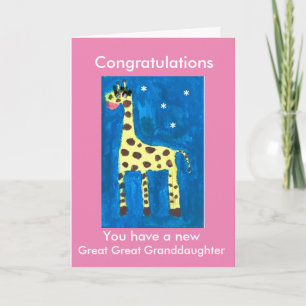 New great great granddaughter  giraffe  card