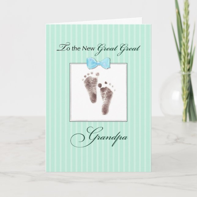 New Great Great Grandpa of Great Great Grandson Card (Front)