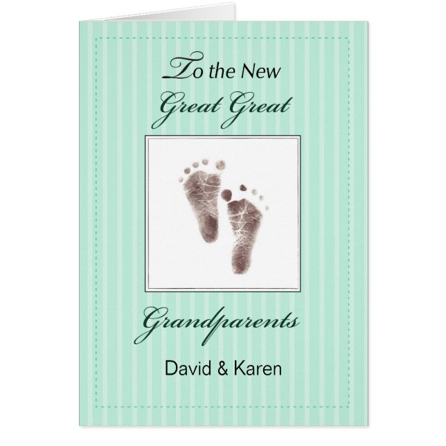 New Great Great Grandparents of Baby/Neutral Green (Front)