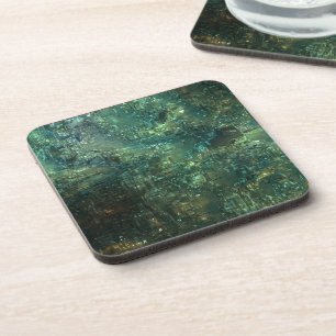 New Green Glass-effect Cork-backed Eco Coasters