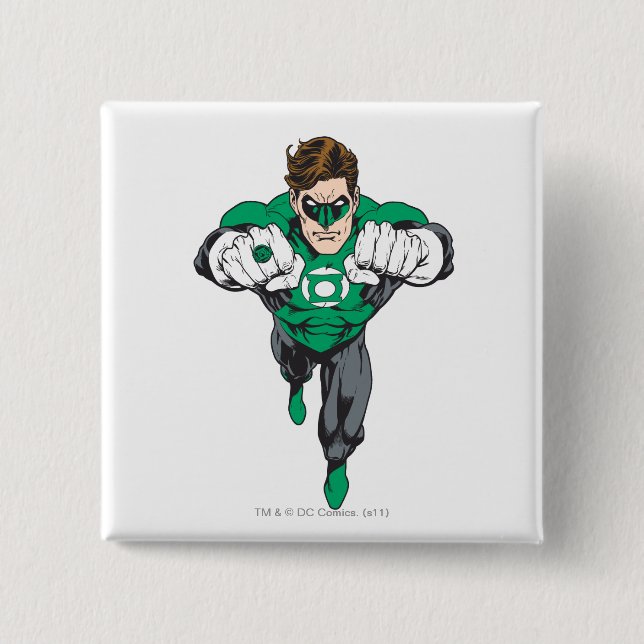 New Green Lantern 3 15 Cm Square Badge (Front)