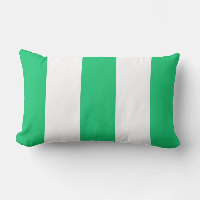 New Green & White Stripe Lumbar Pillow Gift (Front)