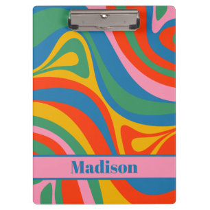 New Groove Colourful Abstract Pattern Personalised Clipboard