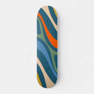 New Groove Retro Abstract Multicolor Pattern  Skateboard