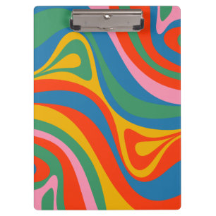 New Groove Retro Trippy Colourful Abstract Pattern Clipboard