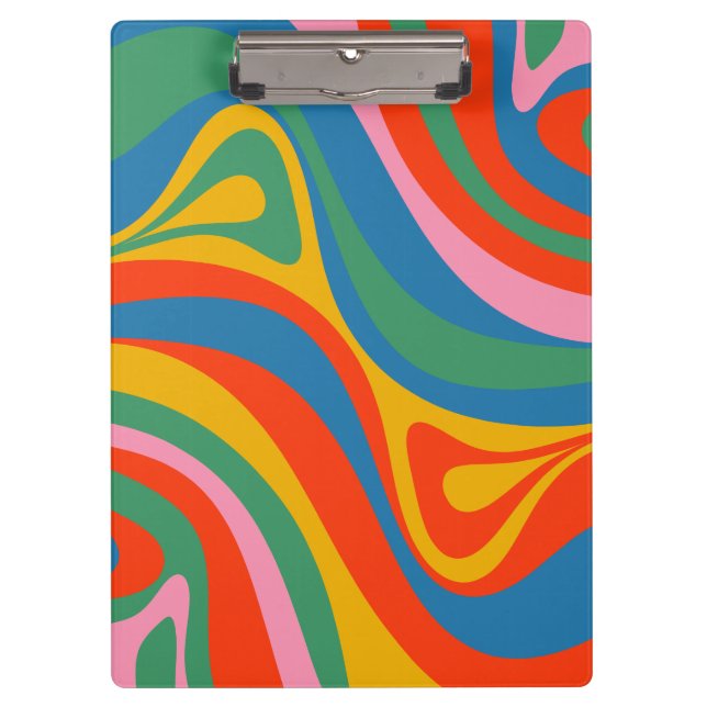New Groove Retro Trippy Colourful Abstract Pattern Clipboard (Front)