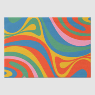 New Groove Retro Trippy Colourful Abstract Pattern Tissue Paper