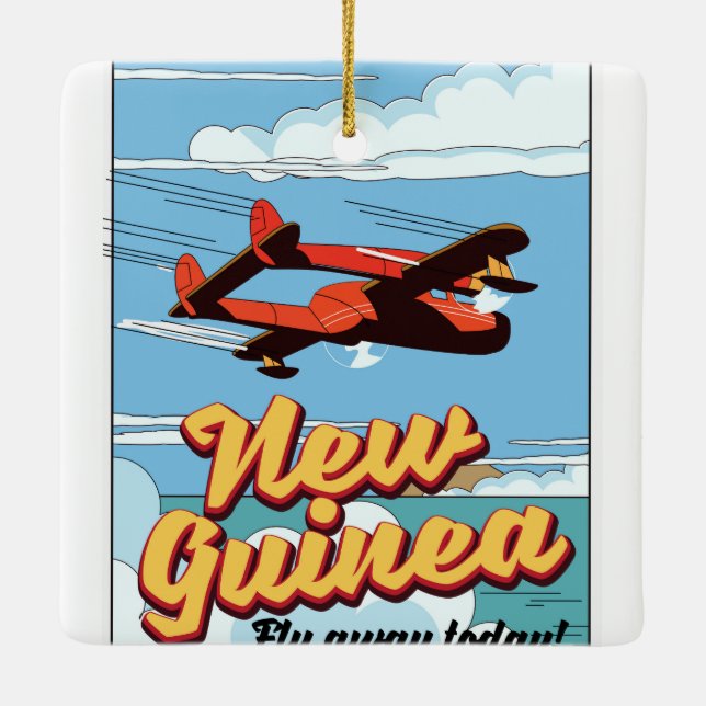 New Guinea adventure poster. Ceramic Ornament (Back)
