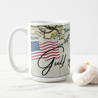 New GULF OF AMERICA name on US Map w American Flag Coffee Mug
