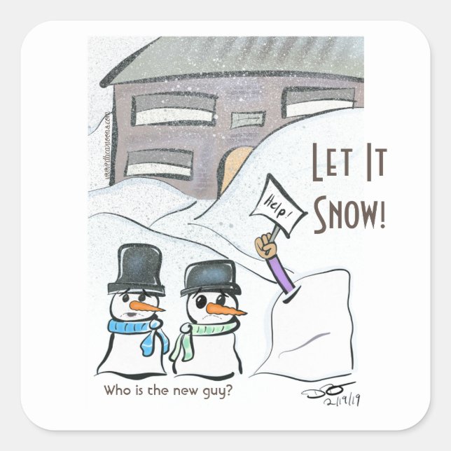 New Guy Square Stickers (Front)