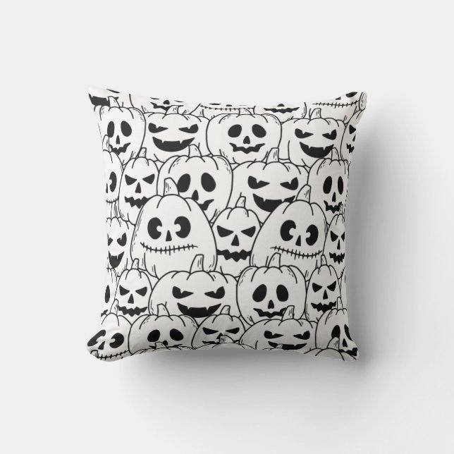 New Halloween Pumpkin Sketch Cushion (Front)