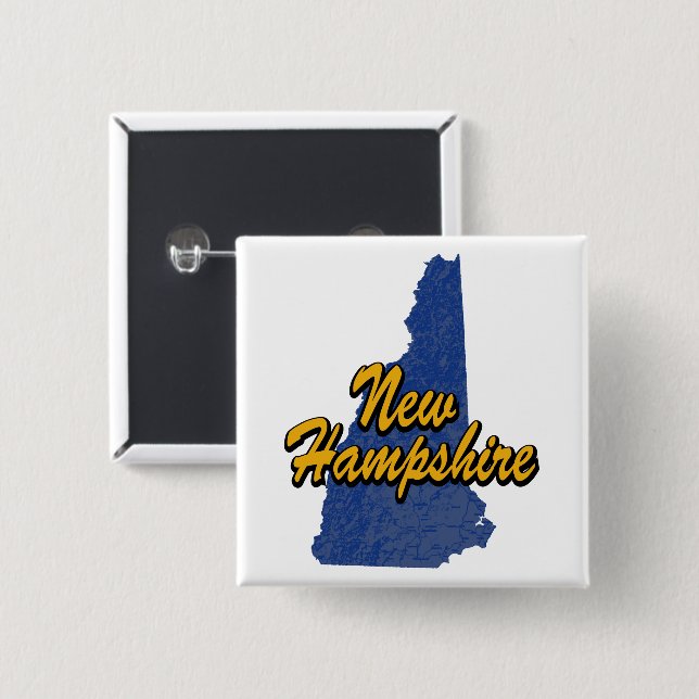 New Hampshire 15 Cm Square Badge (Front & Back)