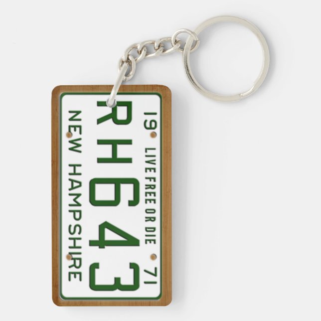 New Hampshire 1971 Vintage License Plate Keychain (Back)