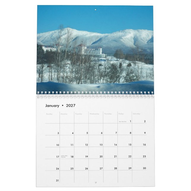 New Hampshire 2013 Calendar (Jan 2027)
