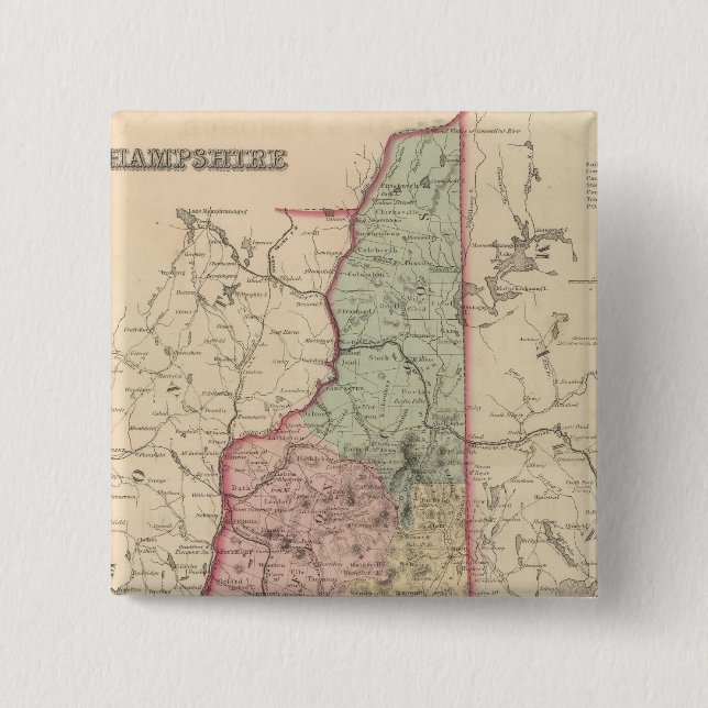New Hampshire 2 15 Cm Square Badge (Front)