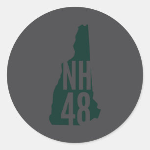 New Hampshire 4000 Footer List Long Sleeve _1  Classic Round Sticker