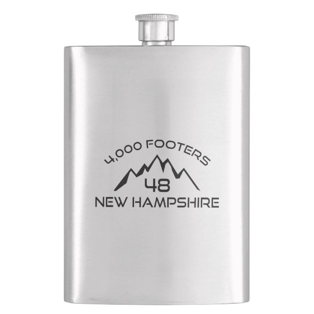 New Hampshire 4000 Footers Mountain Hip Flask (Front)