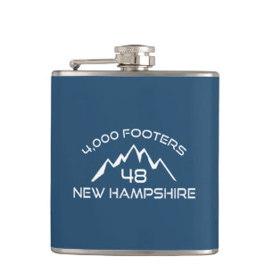 New Hampshire 4000 Footers Mountain Hip Flask
