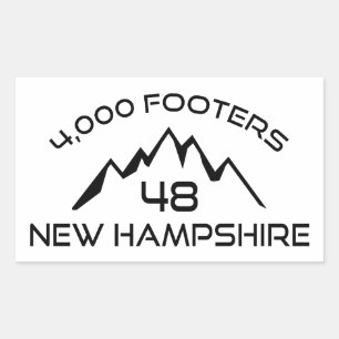 New Hampshire 4000 Footers Mountain Rectangular Sticker
