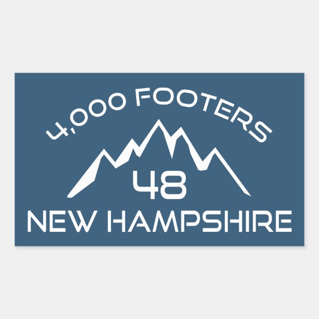 New Hampshire 4000 Footers Mountain Rectangular Sticker (Front)