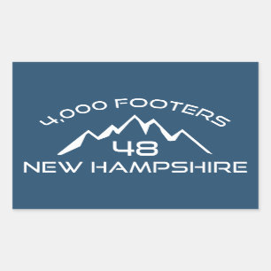 New Hampshire 4000 Footers Mountain Rectangular Sticker