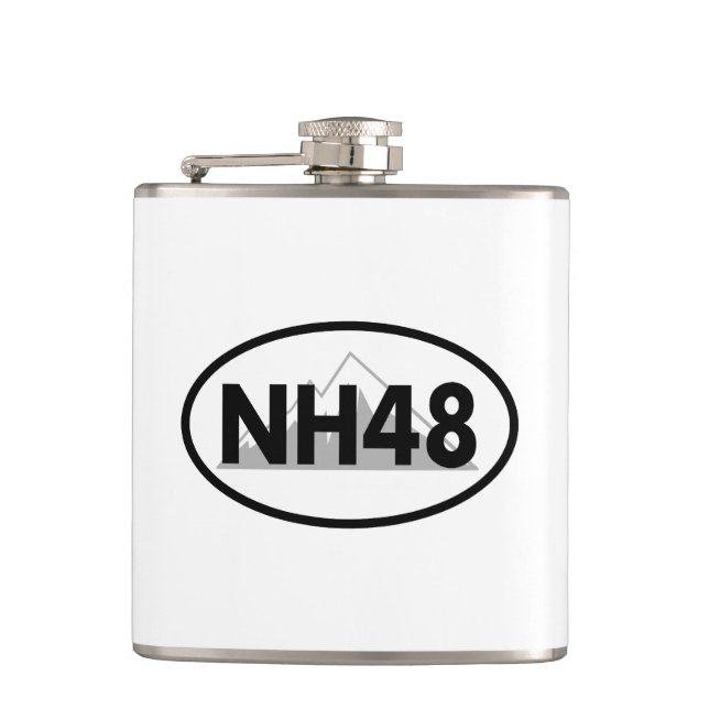 New Hampshire 48 Oval Hip Flask (Front)
