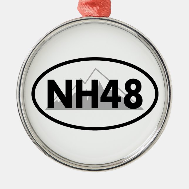 New Hampshire 48 Oval Metal Tree Decoration (Front)