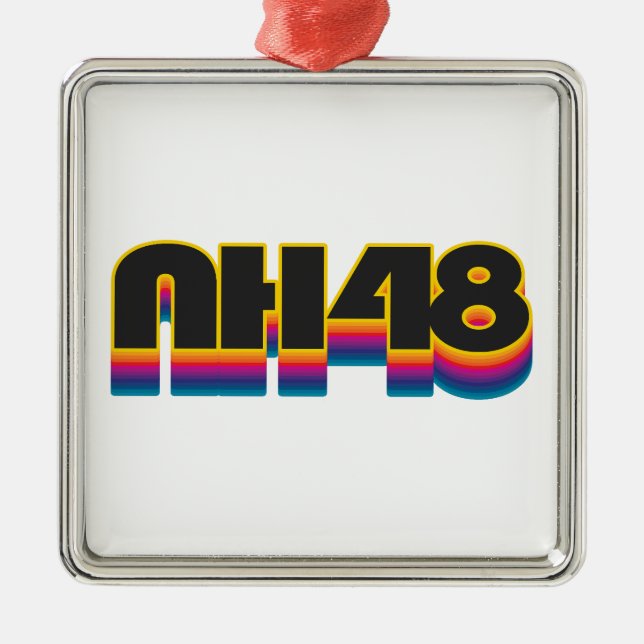 New Hampshire 48 Rainbow Metal Tree Decoration (Front)