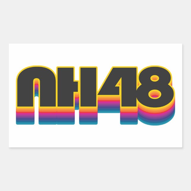 New Hampshire 48 Rainbow Rectangular Sticker (Front)