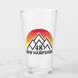 New Hampshire 48 Retro Mountain Glass