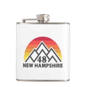 New Hampshire 48 Retro Mountain Hip Flask