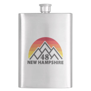 New Hampshire 48 Retro Mountain Hip Flask