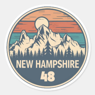 New Hampshire 48 Sunset Classic Round Sticker