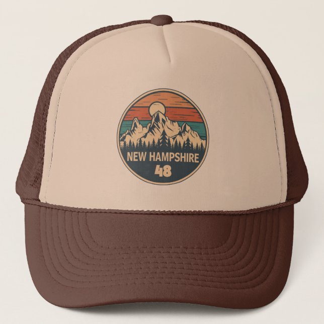 New Hampshire 48 Sunset Trucker Hat (Front)
