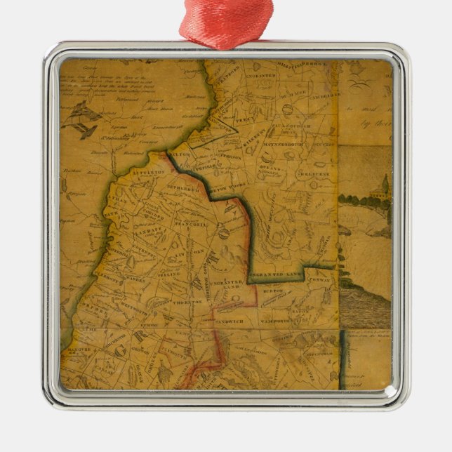 New Hampshire 4 Metal Tree Decoration (Front)