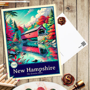 New Hampshire   Anime Style Cel Shaded Postcard
